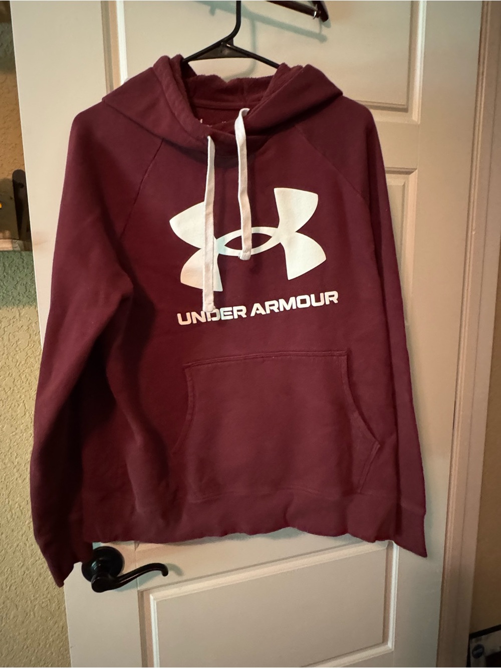 Under Armour Maroon Hoodie with White Logo